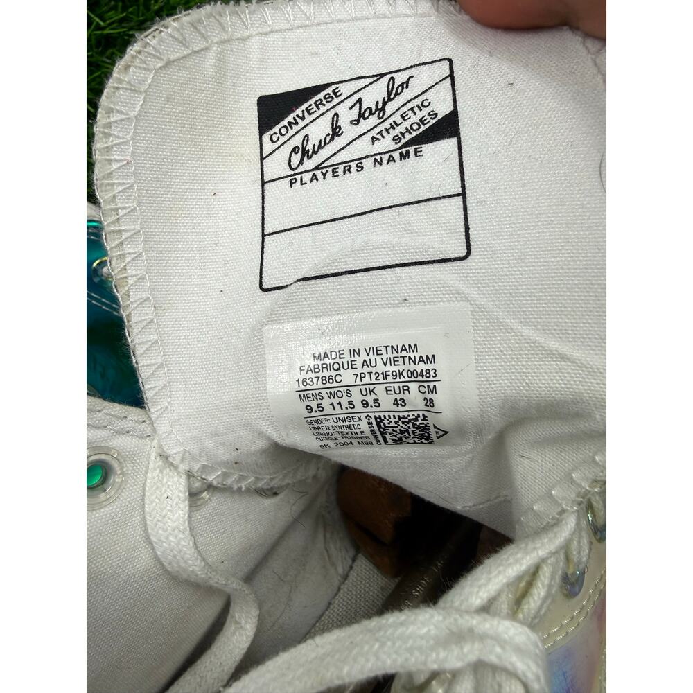 Converse Chuck 70 Hi Iridescent White Patent Leather Mens 9.5 Women 11.5 163786C - Picture 8 of 8